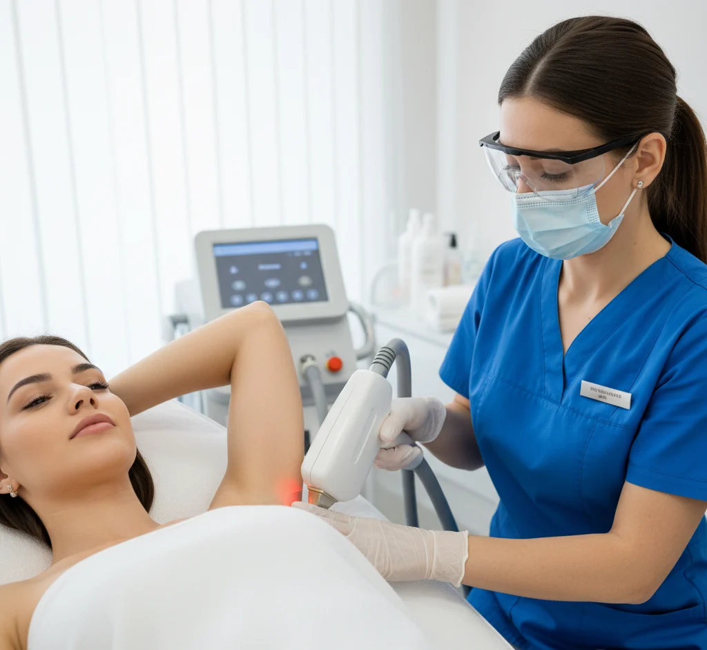 Underarm and armpit laser hair removal — permanently smooth, brightened underarms at Maynee Chennai