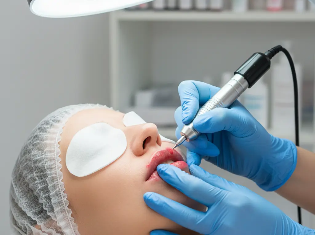 Semi-permanent lip pigmentation and lip blush treatment — natural lip colour enhancement Chennai