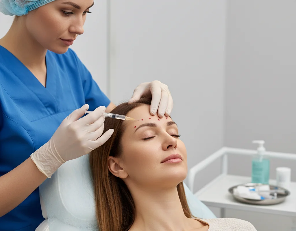 Botox anti-wrinkle injection treatment for forehead lines and crow's feet in Chennai