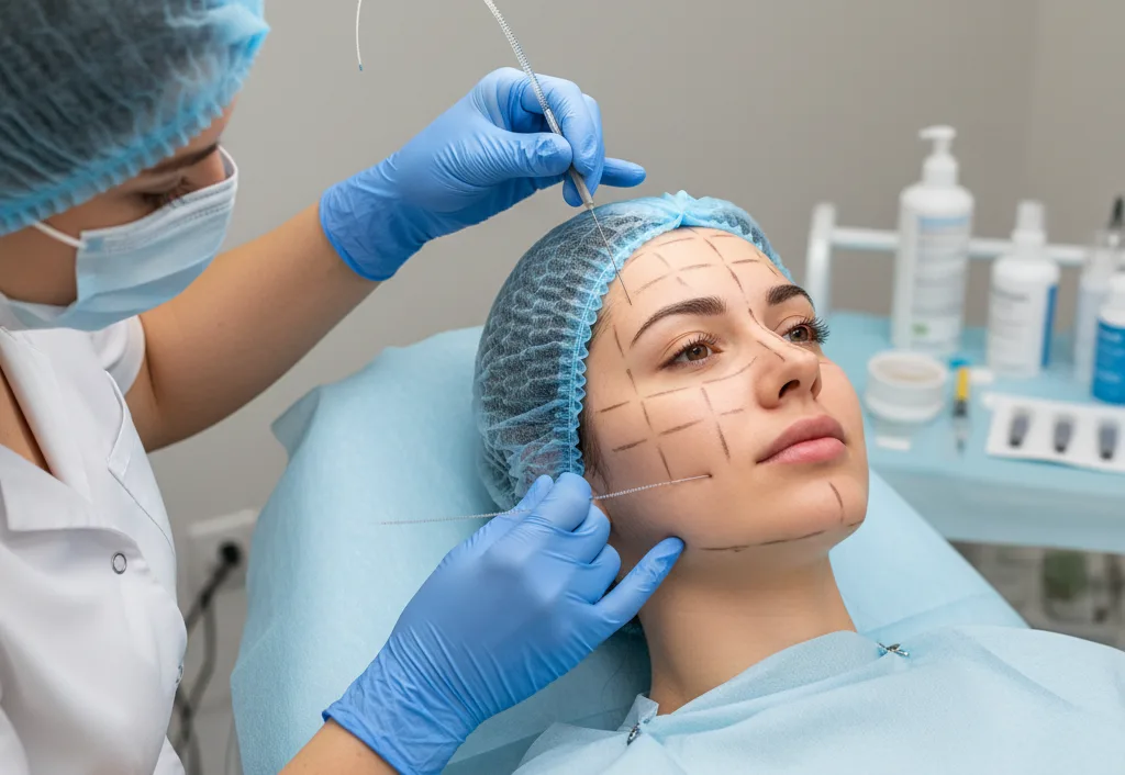 Thread lift non-surgical facelift treatment for jowl lifting and facial tightening in Chennai