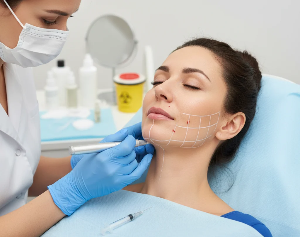 Jawline contouring and chin enhancement treatment for facial definition in Chennai
