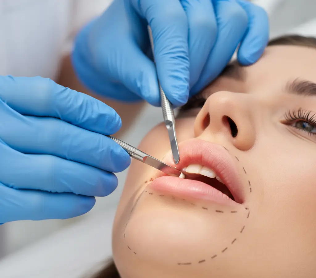 Lip reduction surgery for natural lip proportions and balanced smile in Chennai