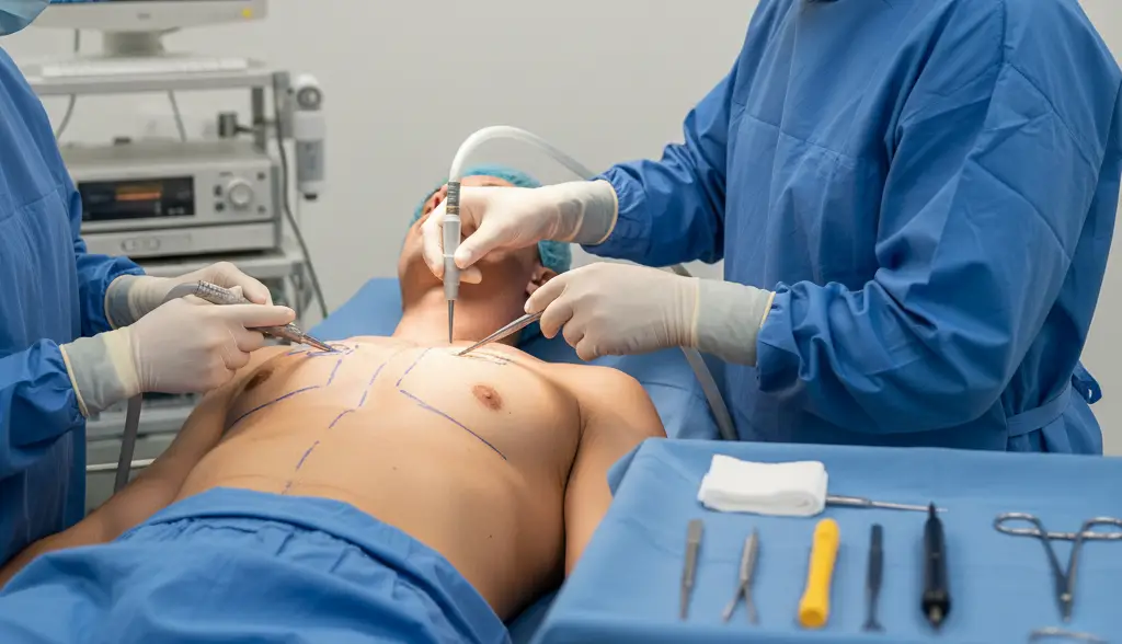 Gynecomastia surgery male chest reduction for a flat masculine chest in Chennai
