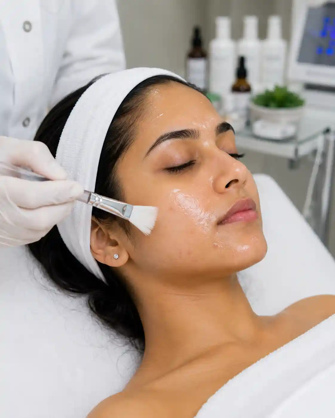 Acne peel treatment for active acne and acne scars at Maynee Skin, Hair & Slimming Clinic Chennai