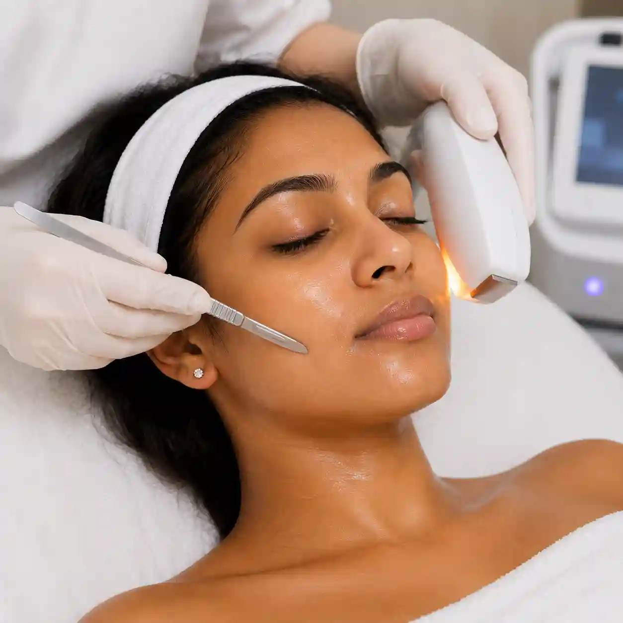 Dermaplaning with Photo Facial treatment at Maynee Skin Clinic Chennai