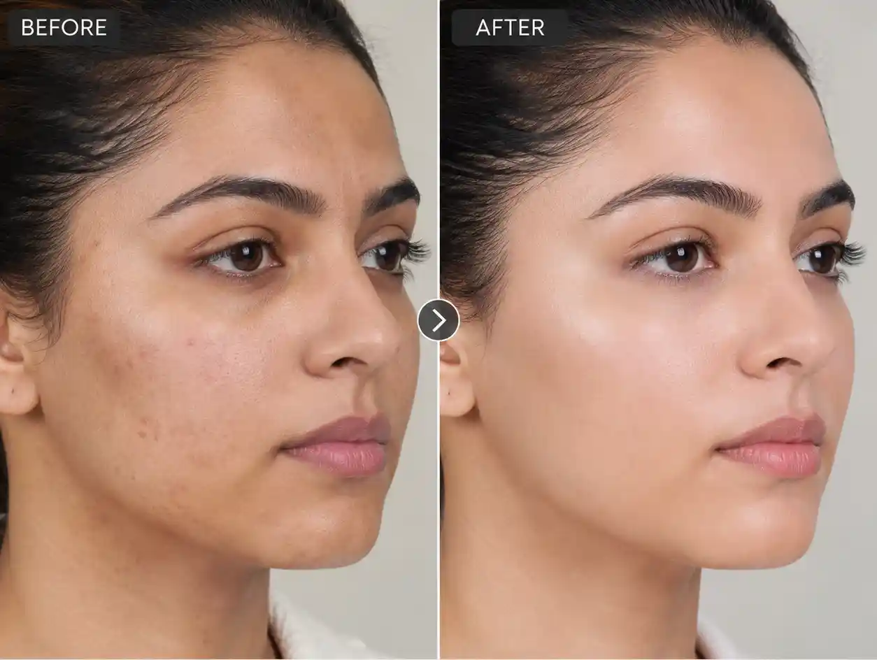 Lactic peel Before and After