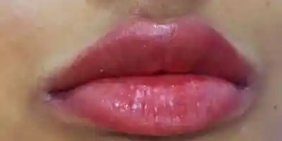 After SPMU — corrected lip colour, natural pink tone