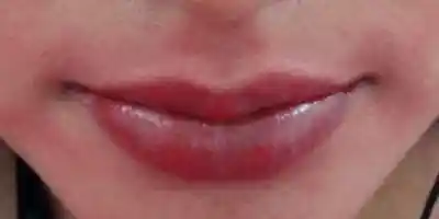 After SPMU — defined lip border and even ombre colour