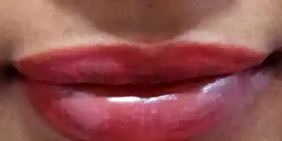After SPMU — fuller looking defined lip blush result